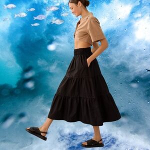 Anthropologie Black Maxi Skirt
